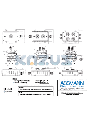 A-RJ45-BOX-1-R datasheet - WATERPROOF ADAPTER BOK, 1 (IP69), 2(IP70), 4(IP72) CONTACTS