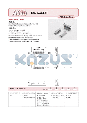 A01BACD1 datasheet - IDC SOCKET