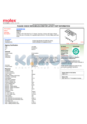 0039299162 datasheet - 4.20mm (.165