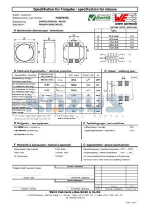 744874470 datasheet - POWER-CHOKE WE-DD