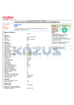 0039532094 datasheet - 1.25mm (.049