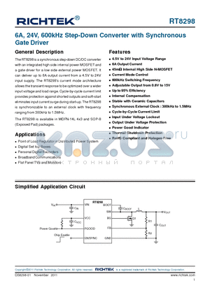 A04474 datasheet - 6A, 24V, 600kHz Step-Down Converter with Synchronous Gate Driver