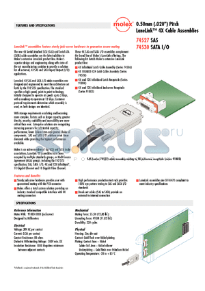 74527-3004 datasheet - LaneLink 4X Cable Assemblies