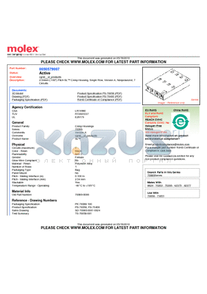 0050579007 datasheet - 2.54mm (.100