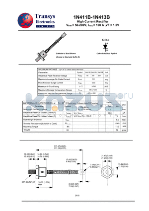 1N411B datasheet - High Current Rectifier