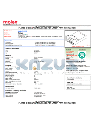 0050579515 datasheet - 2.54mm (.100