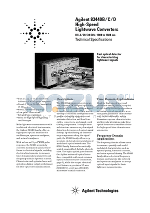 AGL83440C datasheet - High-Speed Lightwave Converters