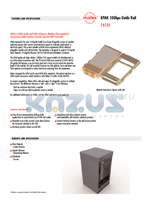 74732-0220 datasheet - XPAK 10Gbps Guide Rail