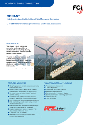 10118744-3133151LF datasheet - High Density, Low Profile 1.00mm Pitch Mezzanine Connectors