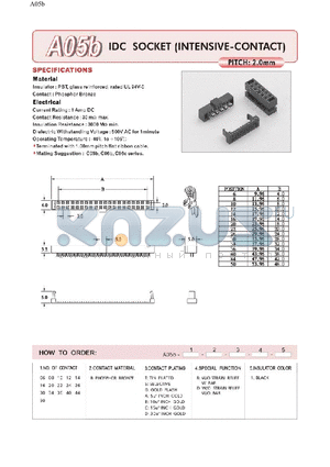 A05A06BBB1 datasheet - IDC SOCKET (INTENSIVE-CONTACT)