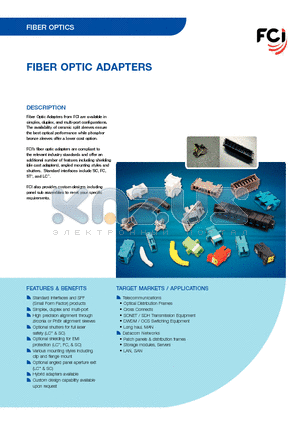 74885-008 datasheet - FIBER OPTIC ADAPTERS