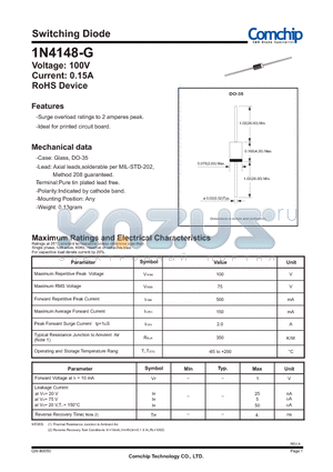 1N4148-G datasheet - Switching Diode