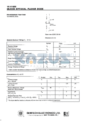 1N4148M datasheet - SILICON EPITAXIAL PLANAR DIODE