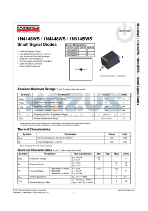 1N4148WS datasheet - Small Signal Diodes