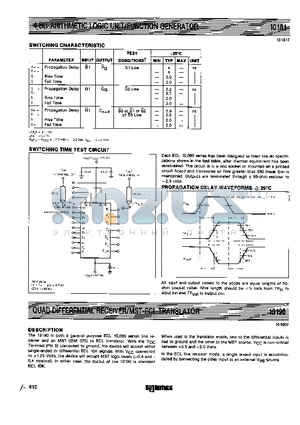 10190 datasheet - 4-BIT ARITHMETIC LOGIC UNIT/FUNCTION GENERATOR