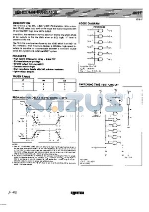 10191F datasheet - HEX ECL/MST TRANSLATOR