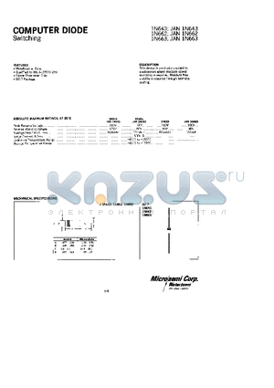 1N4149 datasheet - COMPUTER DIODE Switching