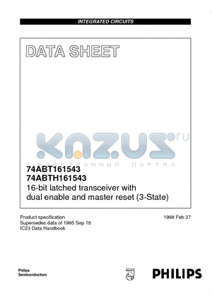 74ABT161543 datasheet - 16-bit latched transceiver with dual enable and master reset 3-State