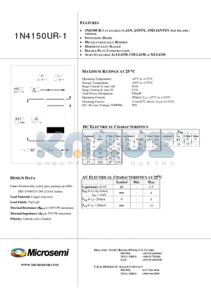 1N4150UR-1_1 datasheet - SWITCHING DIODE