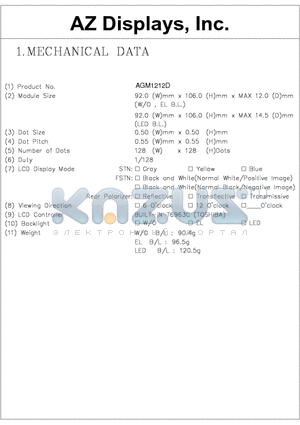 AGM1212D datasheet - LCD MODULE