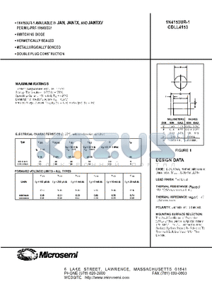 1N4153UR-1 datasheet - SWITCHING DIODES