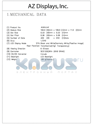 AGM3224F_1 datasheet - MECHANICAL DATA