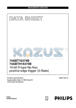 74ABT16374B datasheet - 16-bit D-type flip-flop; positive-edge trigger 3-State