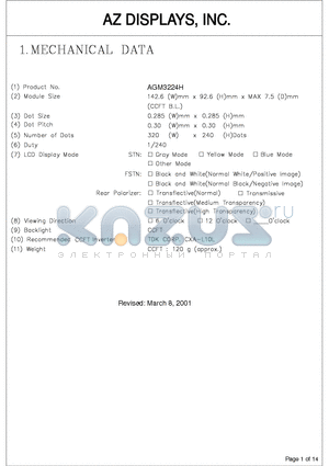 AGM3224H datasheet - LCD MODULE