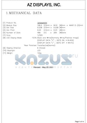 AGM4832D datasheet - LCD MODULE