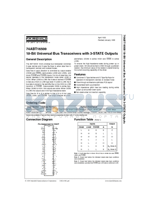 74ABT16500 datasheet - 18-Bit Universal Bus Transceivers with 3-STATE Outputs