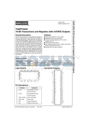 74ABT16646CMTD datasheet - 16-Bit Transceivers and Registers with 3-STATE Outputs