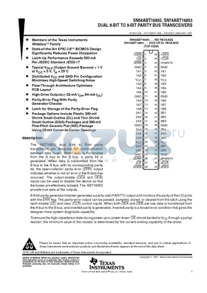 74ABT16853DGGRE4 datasheet - DUAL 8-BIT TO 9-BIT PARITY BUS TRANSCEIVERS