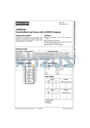 74ABT240CMSA datasheet - Octal Buffer/Line Driver with 3-STATE Outputs