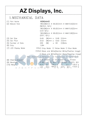 AGM2464D datasheet - LCD MODULE