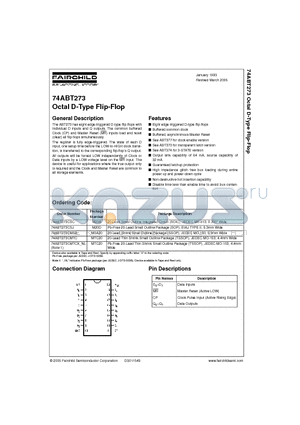 74ABT273CMTC datasheet - Octal D-Type Flip-Flop