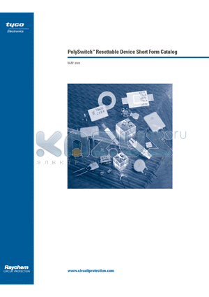 AGRF1000 datasheet - PolySwitch Resettable Device Short Form Catalog