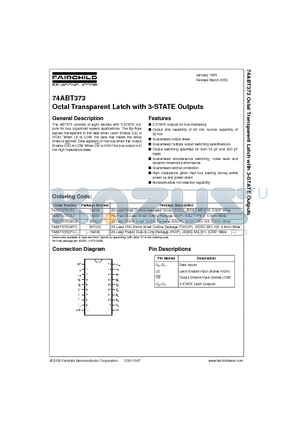 74ABT373CSJ datasheet - Octal Transparent Latch with 3-STATE Outputs