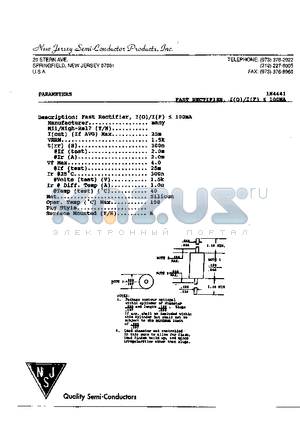 1N4441 datasheet - FAST RECTIFIER