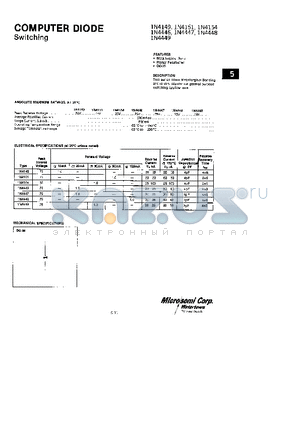 1N4447 datasheet - COMPUTER DIODE Switching