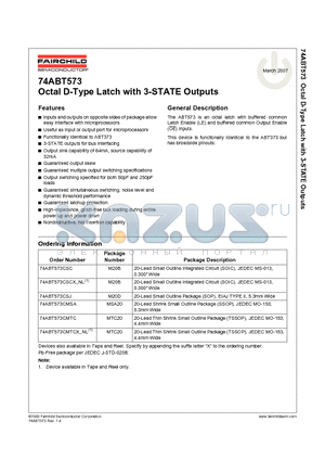 74ABT573CMSA datasheet - Octal D-Type Latch with 3-STATE Outputs