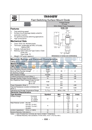 1N4448W_1 datasheet - Fast Switching Surface Mount Diode