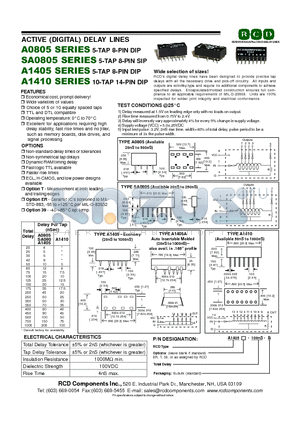 A0805 datasheet - ACTIVE (DIGITAL) DELAY LINES