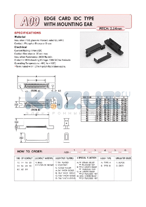A0910ASB1 datasheet - EDGE CARD IDC TYPE WITH MOUNTING EAR