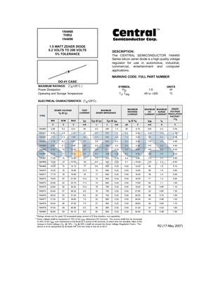 1N4461 datasheet - 1.5 WATT ZENER DIODE