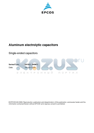 B41851A3477M002 datasheet - Aluminum electrolytic capacitors