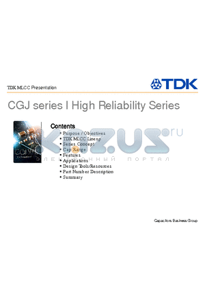 CGJ3H2C0G1A105J datasheet - CGJ series l High Reliability Series