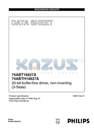 74ABTH16827A datasheet - 20-bit buffer/line driver, non-inverting 3-State