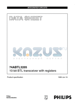 74ABTL3205BB datasheet - 10-bit BTL transceiver with registers