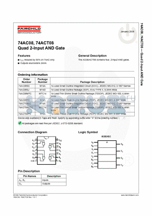 74AC08 datasheet - Quad 2-Input AND Gate