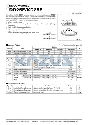 DD25F40 datasheet - DIODE MODULE